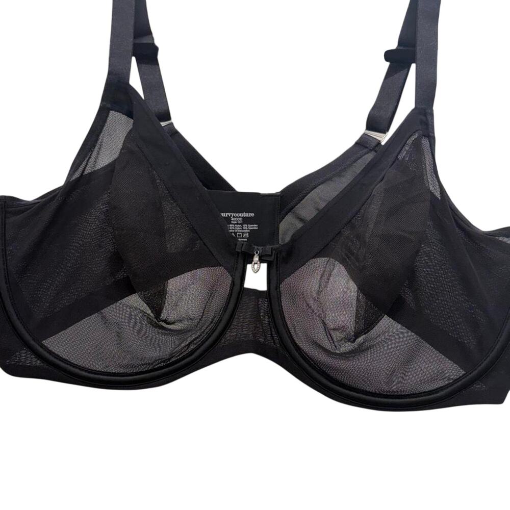 Curvy couture sheer mesh underwire